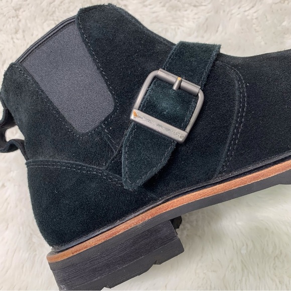 L.L. Bean 503167 Women's Black Old Port Suede Leather Ankle Boots Size 8 - Picture 10 of 16